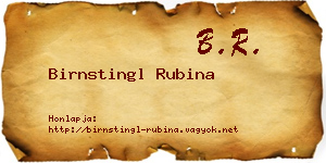 Birnstingl Rubina névjegykártya